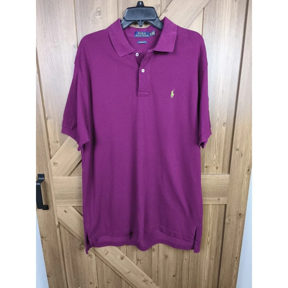 Polo Ralph Lauren Polo Shirt Mens XLT Purple Small Pony Preppy